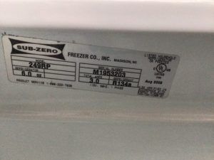 REDUCED Refrigerator Undercounter - SubZero 249RP Stainless 24IN