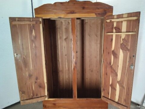 Storage Wardrobe Cabinet - Solid Cedar Armoire (Antique