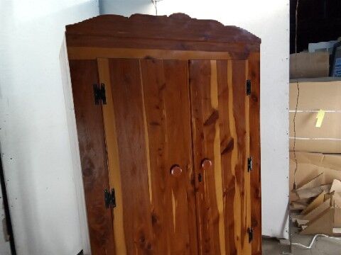 Storage Wardrobe Cabinet - Solid Cedar Armoire (Antique