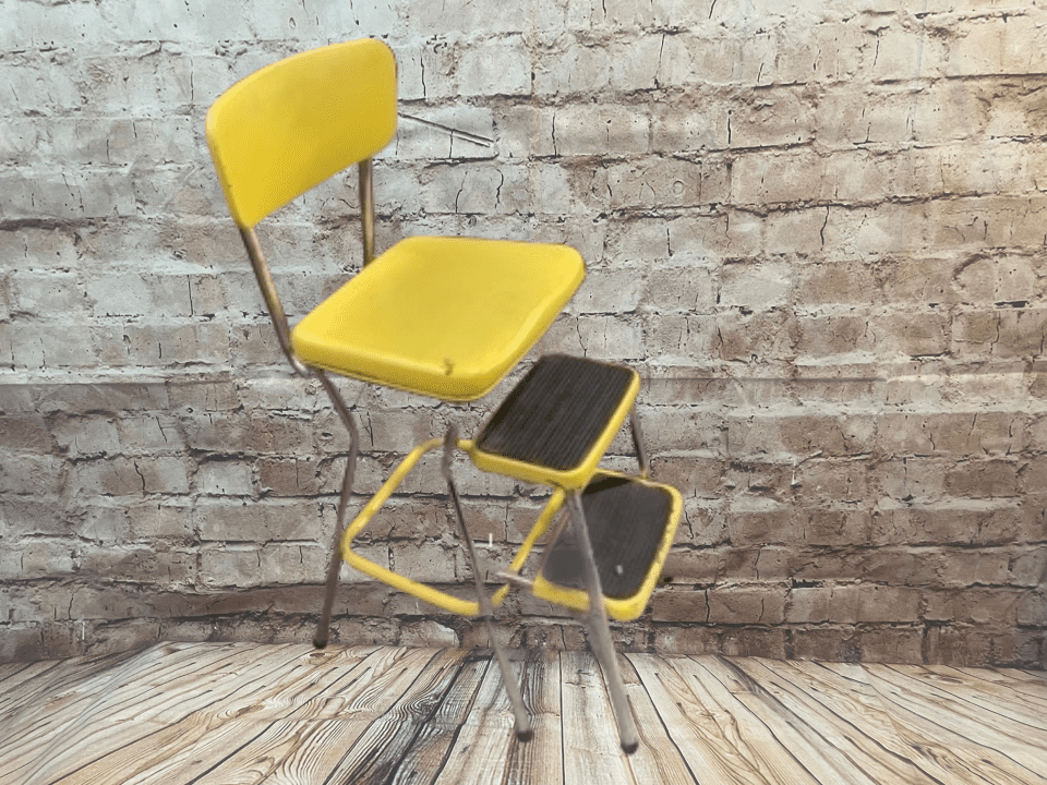 Chair - Cosco - Kitchen, 2 Step/Stool - Yellow Vinyl